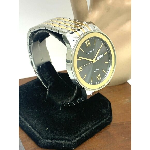 Timex Men's Watch TW2T50500 Quartz Gray Dial Two Tone Stainless Steel 41mm - Picture 13 of 13